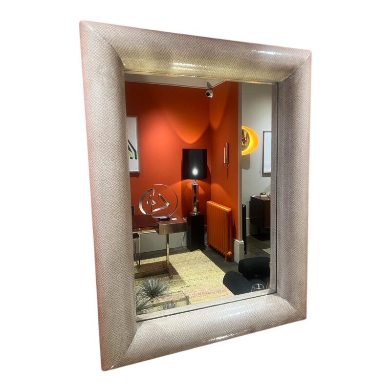 Karl Springer Faux Snakeskin Mirror